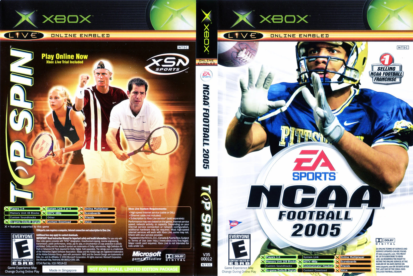 NCAA Football 2005/Top Spin XBOX